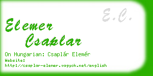 elemer csaplar business card